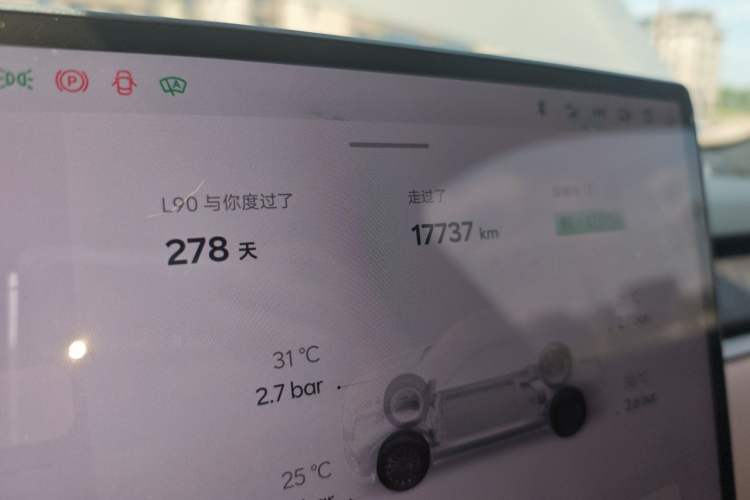 Used ONVO Luxeed L90 2025 Model—Max Six-Seater Version Odometer Close Up