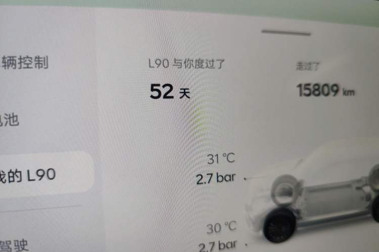 Used ONVO Luxeed L90 2025 Model—Max Six-Seater Version Odometer Close Up