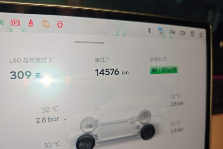 Used ONVO Luxeed L90 2025 Model—Max Six-Seater Version Odometer Close Up