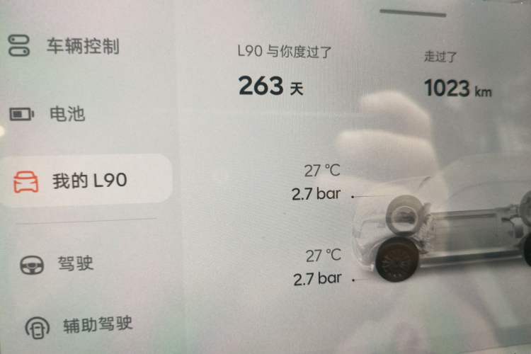 Used ONVO Luxeed L90 2025 Model—Max Six-Seater Version Odometer Close Up