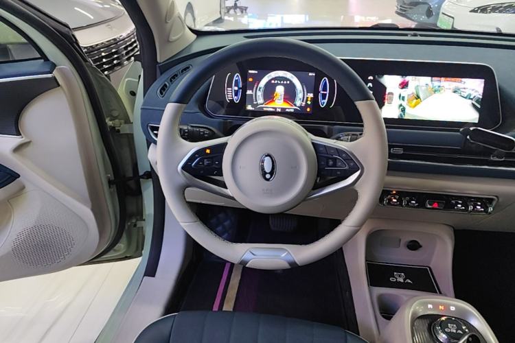 Used ORA Good Cat 2022 Morandi Edition 400km Standard Range Luxury Version Lithium-Ion Battery Steering Wheel