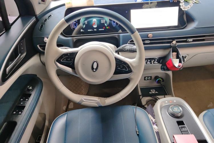 Used ORA Good Cat 2022 Morandi Edition 400km Standard Range Premium Version Lithium Iron Phosphate Steering Wheel
