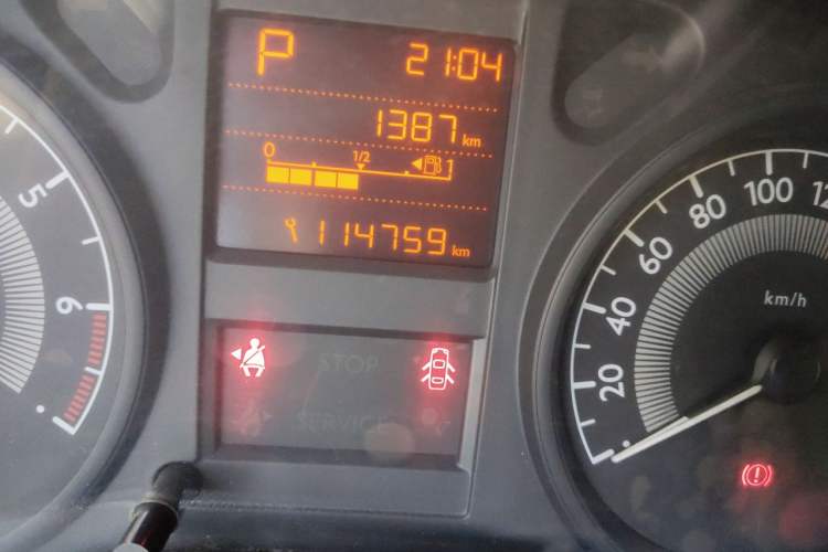 Used Peugeot 301 2014 1.6L Automatic Comfort Edition Odometer Close Up