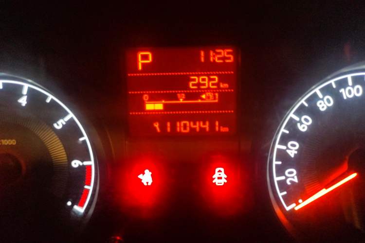 Used Peugeot 301 2014 1.6L Automatic Comfort Edition Odometer Close Up