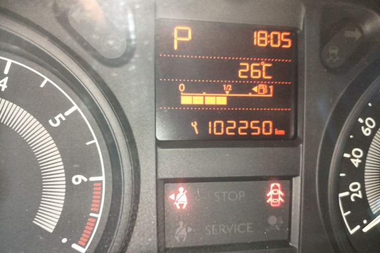 Used Peugeot 301 2014 1.6L Automatic Comfort Edition Odometer Close Up