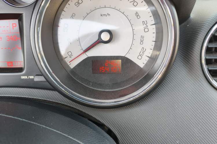 Used Peugeot 308 2009 1.6T CC Automatic Fashion Edition Odometer Close Up