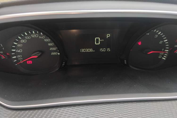 Used Peugeot 308 2016 1.6L Automatic Luxury Edition Odometer Close Up