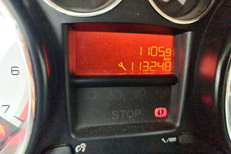 Used Peugeot 408 2013 1.6L Manual Comfort Edition Odometer Close Up