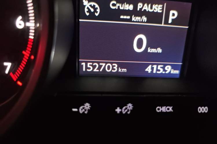 Used Peugeot 408 2014 1.6T Automatic Supreme Edition Odometer Close Up