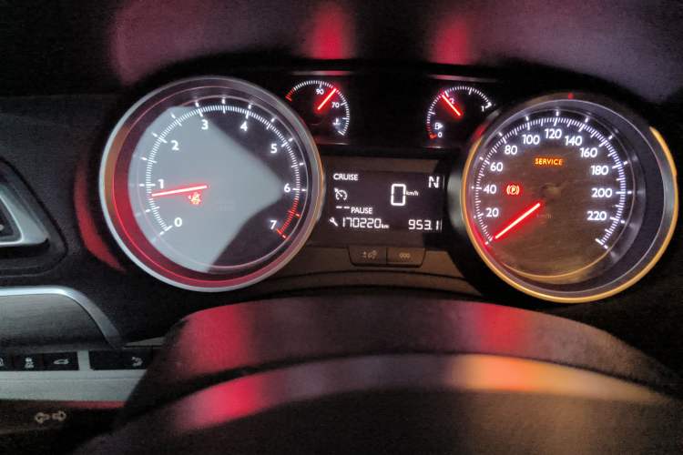 Used Peugeot 408 2014 1.8L Automatic Luxury Edition Odometer Close Up