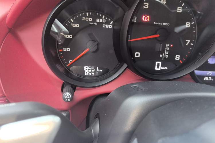 Used Porsche 718 2022 Boxster 2.0T Odometer Close Up