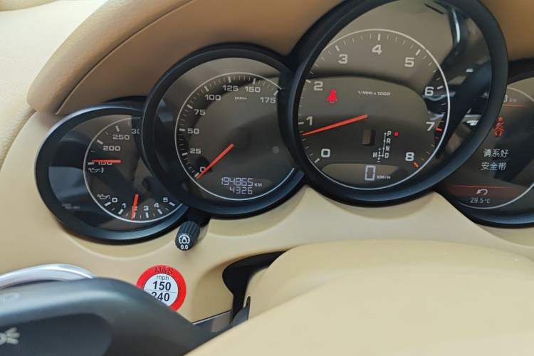 Used Porsche Cayenne  Odometer Close Up