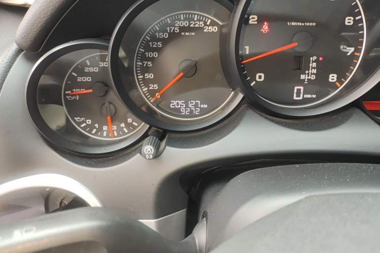 Used Porsche Cayenne  Odometer Close Up