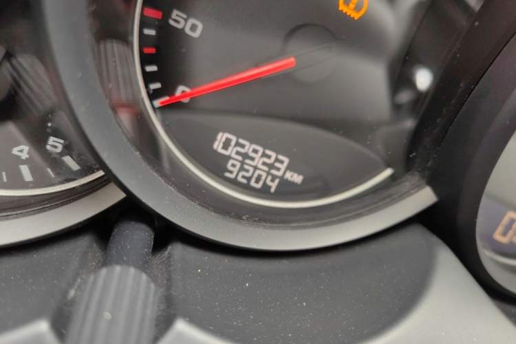 Used Porsche Cayenne  Odometer Close Up