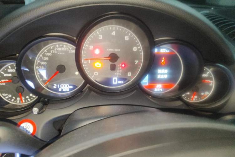 Used Porsche Cayenne  Odometer Close Up