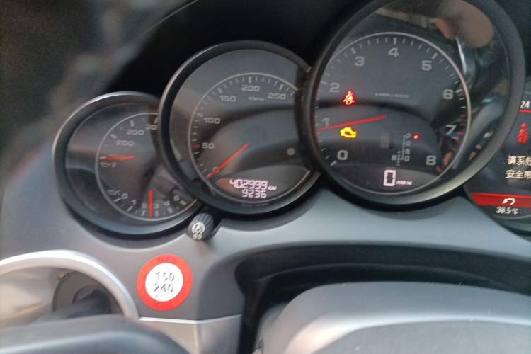 Used Porsche Cayenne  Odometer Close Up