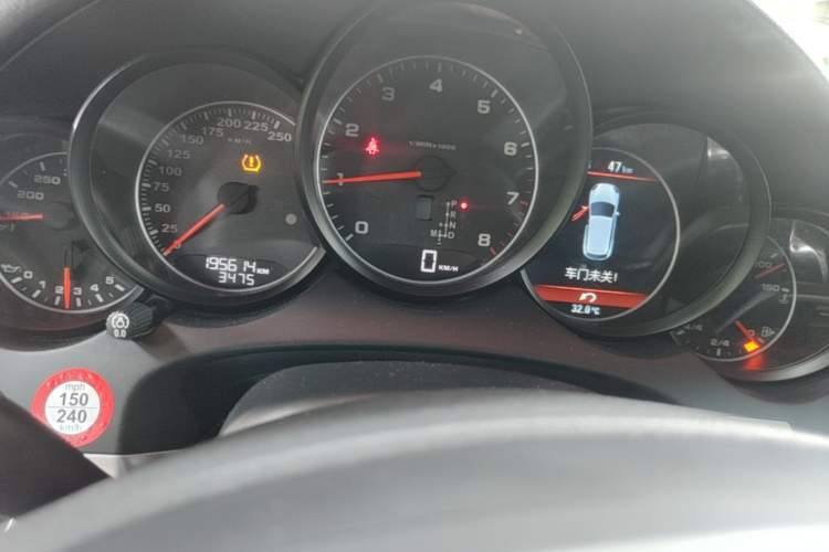 Used Porsche Cayenne  Odometer Close Up