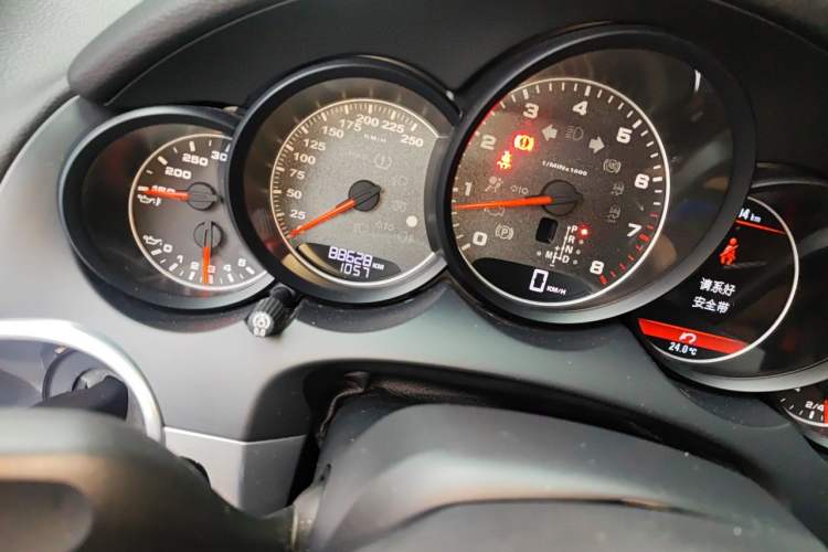 Used Porsche Cayenne  Odometer Close Up