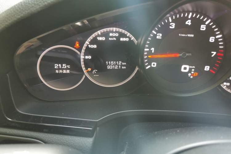 Used Porsche Cayenne  Odometer Close Up
