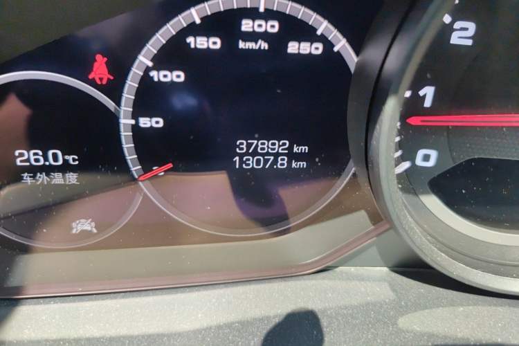 Used Porsche Cayenne  Odometer Close Up