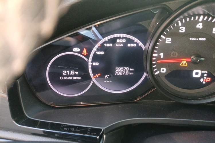 Used Porsche Cayenne  Odometer Close Up