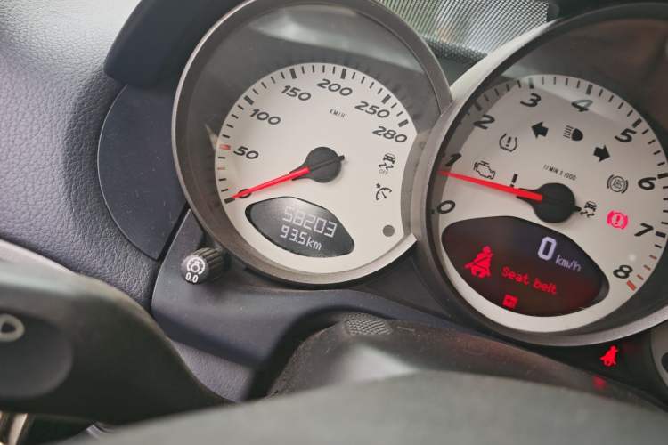 Used Porsche Cayman 2009 Cayman 2.9L Odometer Close Up