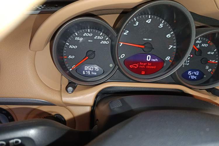 Used Porsche Cayman 2012 Cayman Black Edition 2.9L Odometer Close Up