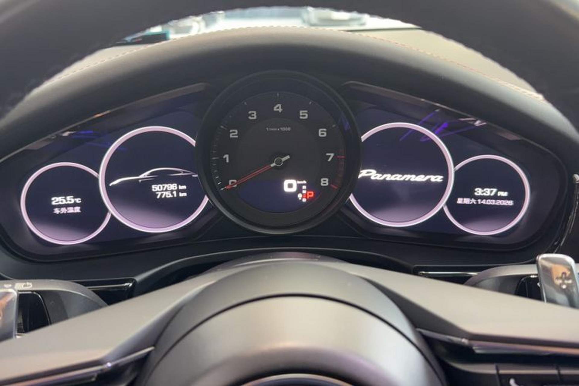 Used Porsche Panamera 2021 Panamera Executive Long Wheelbase 2.9T Odometer Close Up