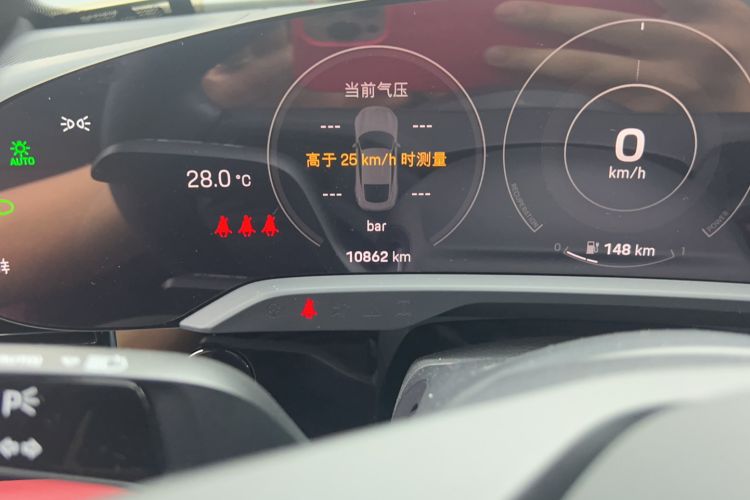 Used Porsche Taycan 2022-Year Updated Taycan Odometer Close Up