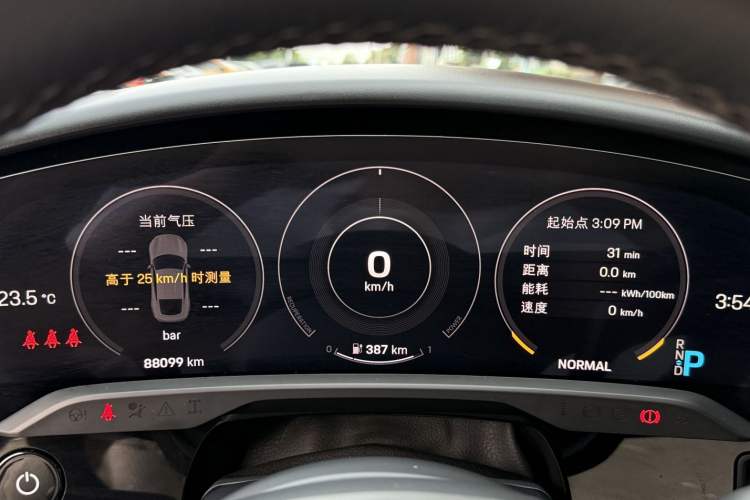 Used Porsche Taycan 2020 Taycan Odometer Close Up