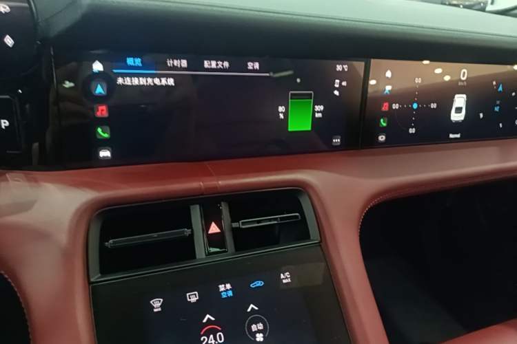 Used Porsche Taycan 2022-Year Updated Taycan Audio And AC Panel