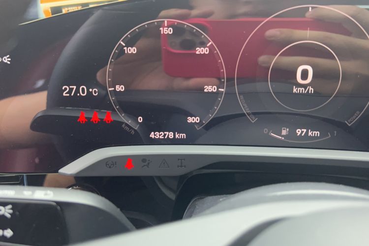 Used Porsche Taycan 2022-Year Updated Taycan Odometer Close Up