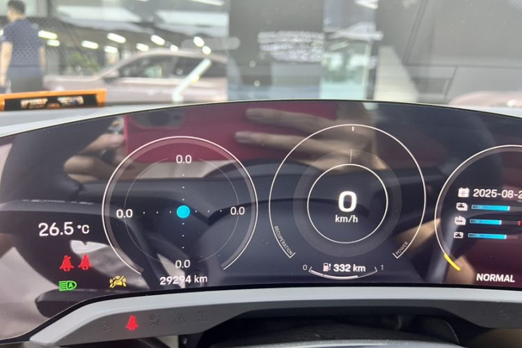 Used Porsche Taycan 2022-Year Updated Taycan Odometer Close Up