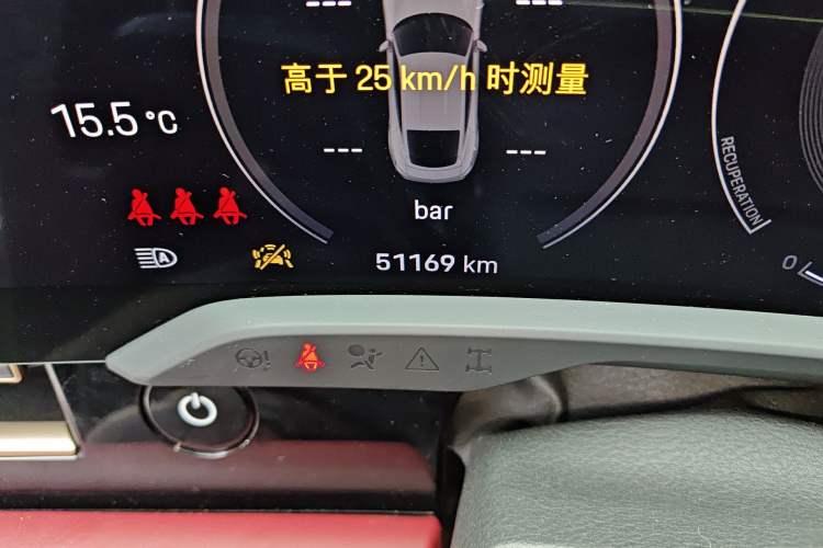 Used Porsche Taycan 2022-Year Updated Taycan Odometer Close Up