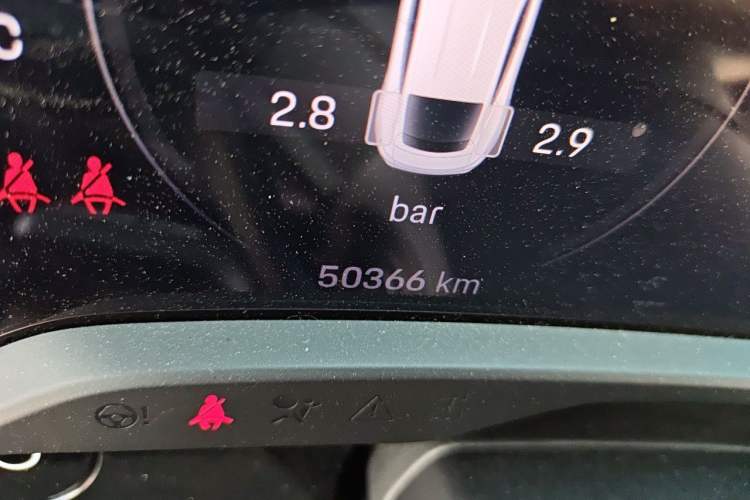 Used Porsche Taycan 2022-Year Updated Taycan Odometer Close Up