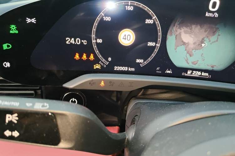Used Porsche Taycan 2022-Year Updated Taycan Odometer Close Up