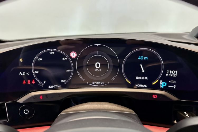 Used Porsche Taycan 2022-Year Updated Taycan Odometer Close Up