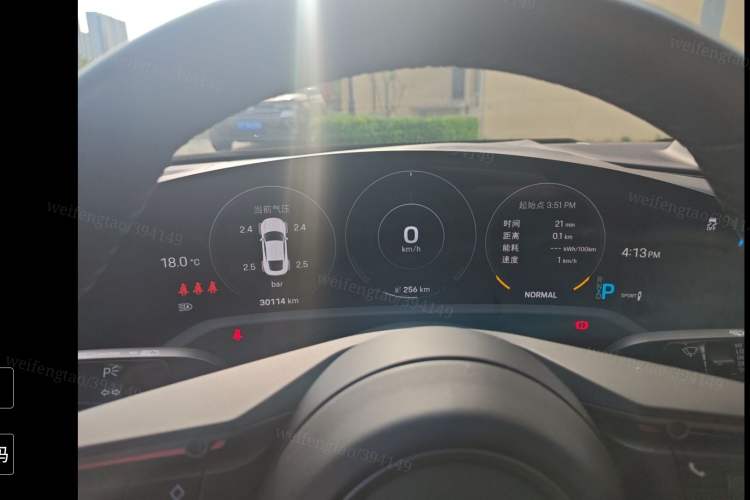 Used Porsche Taycan 2022-Year Updated Taycan Odometer Close Up