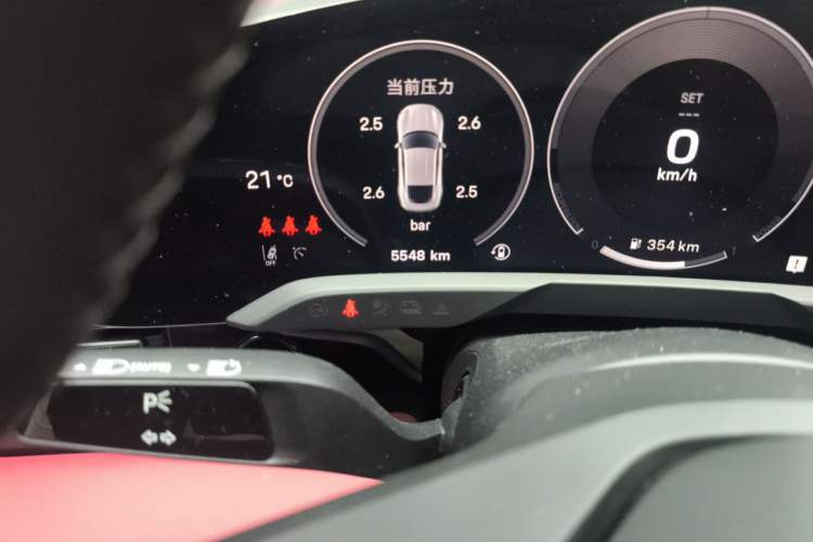 Used Porsche Taycan 2024 Taycan 4 Odometer Close Up