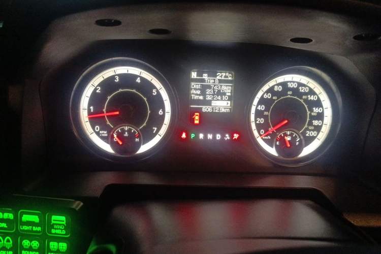 Used RAM Trucks  Odometer Close Up