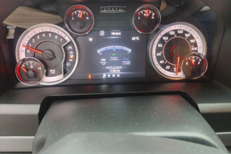 Used RAM Trucks  Odometer Close Up