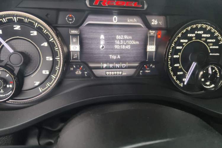 Used RAM Trucks  Odometer Close Up