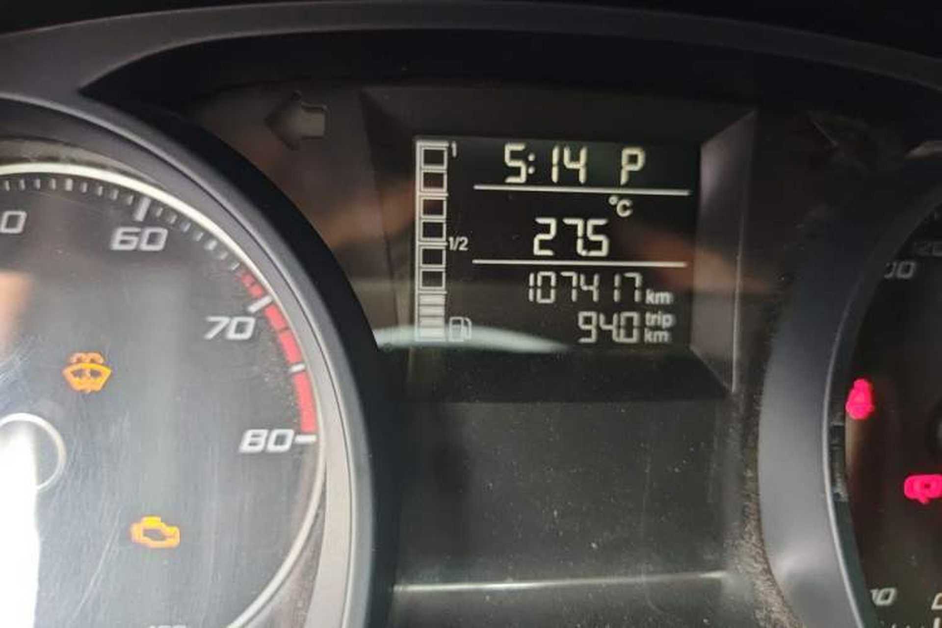Used Seat Ibiza 2013 1.4TSI 3-Door FR Model Odometer Close Up