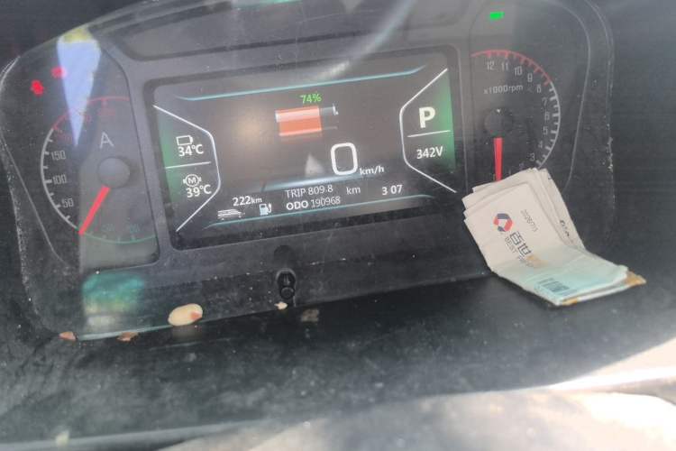 Used Shenzhou DST 5 2019 Pure Electric Van Odometer Close Up