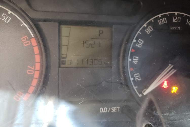 Used Skoda Fabia 2009 1.4L Automatic Crystal Edition Odometer Close Up