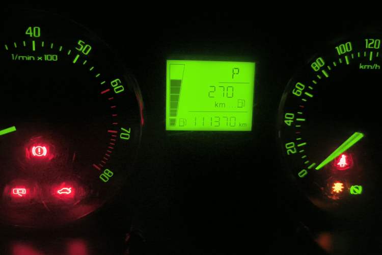 Used Skoda Fabia 2012 1.6L Scout Odometer Close Up