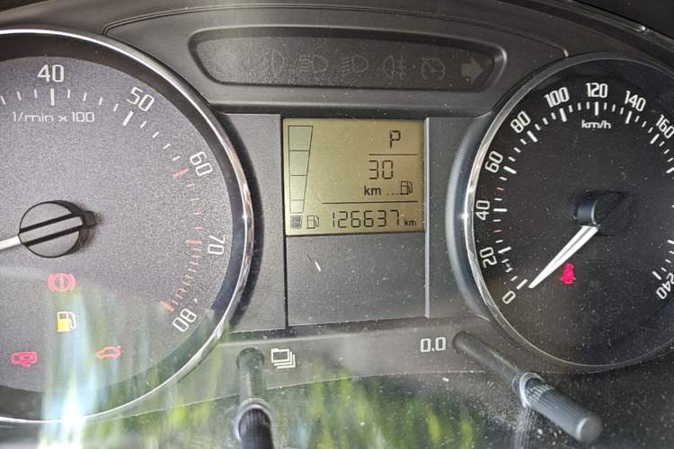 Used Skoda Fabia 2012 1.6L Scout Odometer Close Up