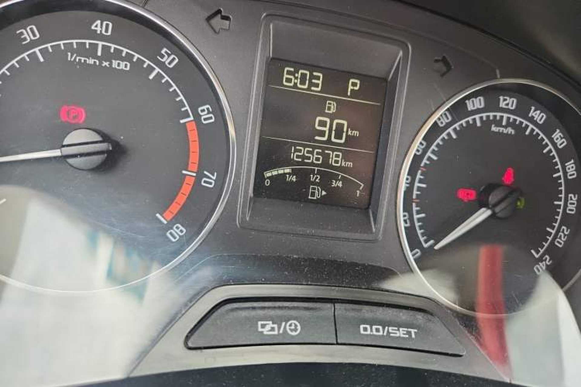 Used Skoda Fabia 2014 1.4L Automatic Crystal Edition Odometer Close Up