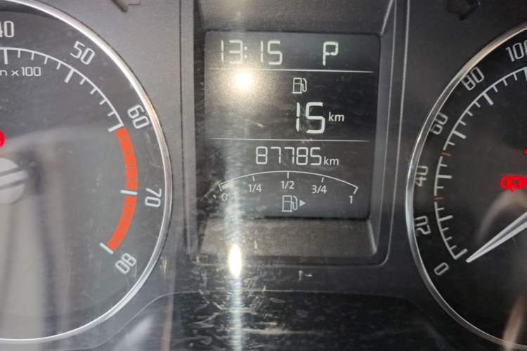 Used Skoda Fabia 2014 1.6L Automatic Crystal Edition Odometer Close Up