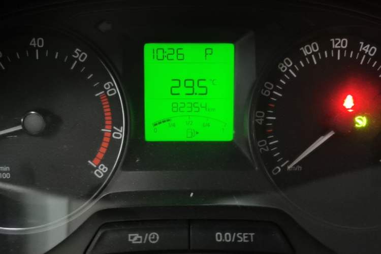 Used Skoda Fabia 2015 1.4L Automatic Front-Drive Model Odometer Close Up